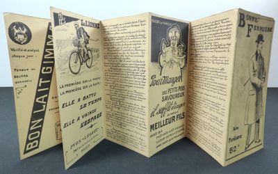 a folding book with a picture of a man on a bike