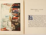 an open book with a picture of a woman sitting on a chair