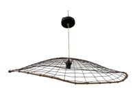 Suspension en forme de dôme plat; en métal et contour en bam…