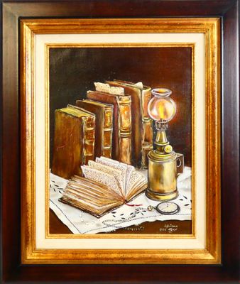 Sylviane PETIT, Nature morte aux livres.