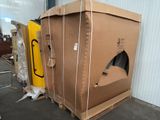 a cardboard box that is sitting on a pallet