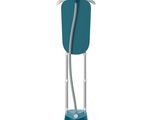an image of a blue and white ironing board with a handle