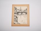 a drawing on the wall of a room with a picture on the wall