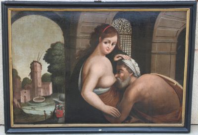 Ecole du XVII° : La Charité Romaine, nom traditionnel d'une …