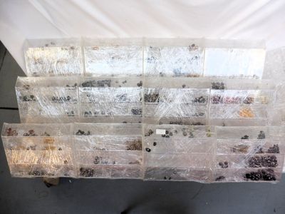 une photo montrant plusieurs objets rangés dans des sacs en plastique