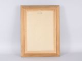 an empty picture frame with a white background and a white background