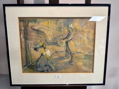 tableau représentant un homme et une femme jouant au tennis
