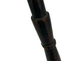 a black umbrella with a wooden handle on a white background