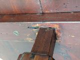 a close up of a piece of wood with a piece of wood sticking out of it