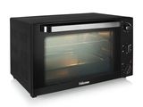 an image of a black toaster oven on a white background