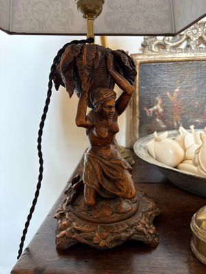 a lamp that is on top of a table