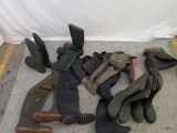 many pairs of boots that are lined up on the floor