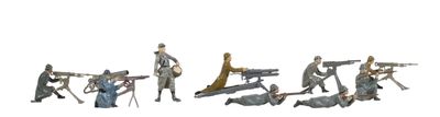 many figurines of different types of people in a row