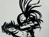une image représentant un dessin en noir et blanc d'un coq