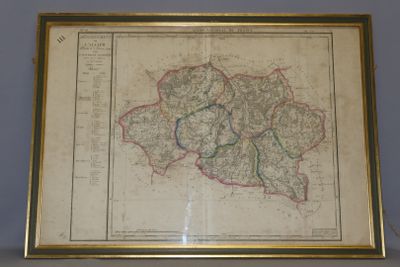 une vieille carte du comté de Somerset dans un cadre doré