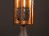 an image of a table lamp with a metal shade on it