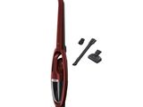a red and black vacuum cleaner with a corded handle