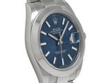 rolex datejust blue dial stainless steel mens watch