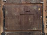 an old wooden door with a sign on it that says no entry