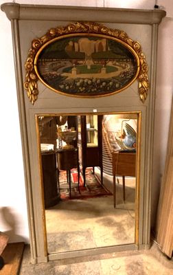 Trumeau en bois peint d’époque Art Déco Ht 195 X 105 cm