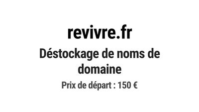 Nom de domaine revivre.fr. Catégorie: Santé et médical.