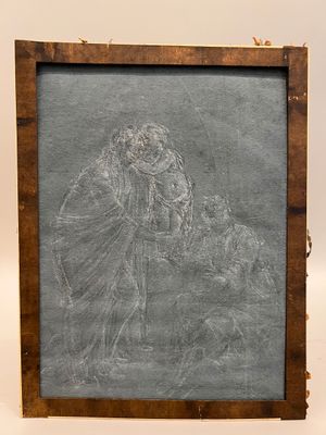 une image représentant un dessin d'un homme et d'une femme dans un paysage