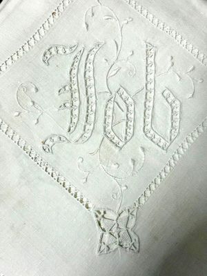 a close up of a piece of cloth with writing on it
