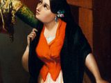 an image of a painting of a woman with a parrot on her shoulder