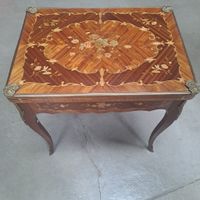 Table à jeux en bois de placage à décor en marqueterie de bo… (photo 4)