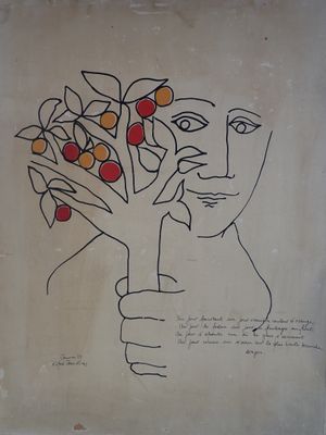 JEAN KIRAS d'après Lithographie contrecollé sur panneau, 65 …