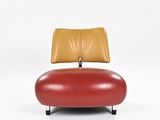 an image of a red and yellow chair on a white background