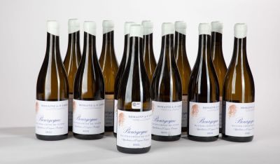 six bouteilles de vin sont alignées sur une table