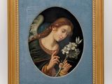 an image of a painting of an angel holding a flower