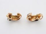 pair of 18k yellow and white gold hoop earrings