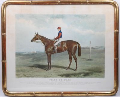 tableau représentant un homme à cheval dans un champ, avec une clôture en arrière-plan