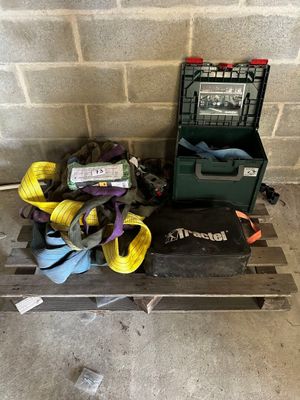 a pallet with a bunch of tools on it