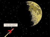 une illustration représentant une fusée volant devant la Lune