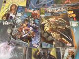 a lot of comic books on the table