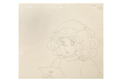 an image of a drawing of a woman holding a piece of paper