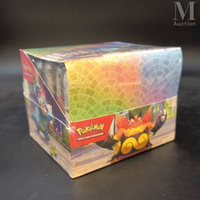 a box of pokemon cards sitting on a table