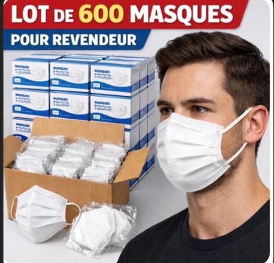 600 pièces de masques emballés par cinq pièces - Poids env.