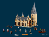 a lego hogwart ' s castle on a blue background