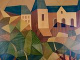 a picture of a painting on the wall of a building