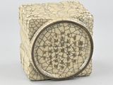 an antique chinese carved ivory box with chinese writing on it
