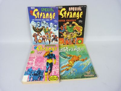 trois bandes dessinées sont posées sur une surface blanche, sur fond blanc