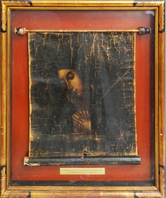 une image représentant un tableau où l'on voit un homme tenant un oiseau dans la main