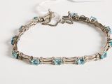 silver bracelet with turquoise beads and silver clasp