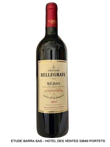 30 Bouteilles de Château BELLEGRAVE 2017 MEDOC Cru Bourgeois (Vendanges manuelles) MISE A PRIX Autour de 3 € HT LA BO...