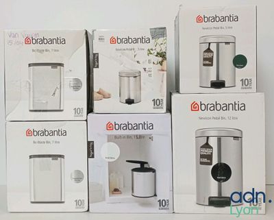 several boxes of appliances are stacked on top of each other