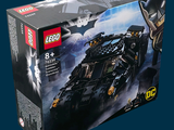 lego batman batmobile set in a box on a blue background